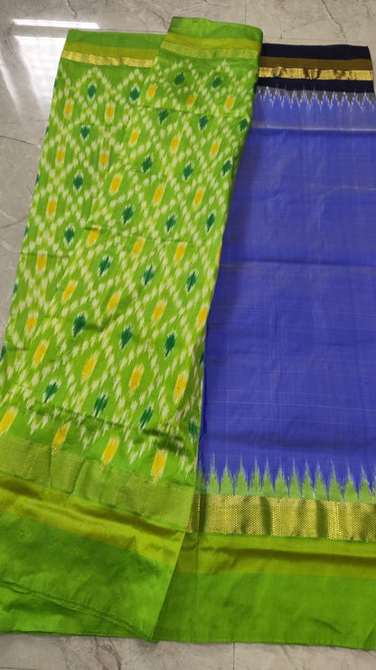 Handcrafted Pure Pochampally Ikat Silk Saree with Blouse Piece