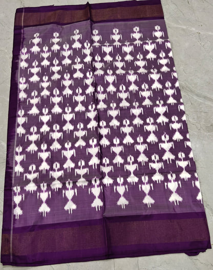 Handcrafted Pure Pochampally Ikat Silk Saree with Blouse Piece