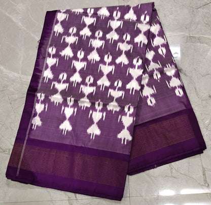 Handcrafted Pure Pochampally Ikat Silk Saree with Blouse Piece