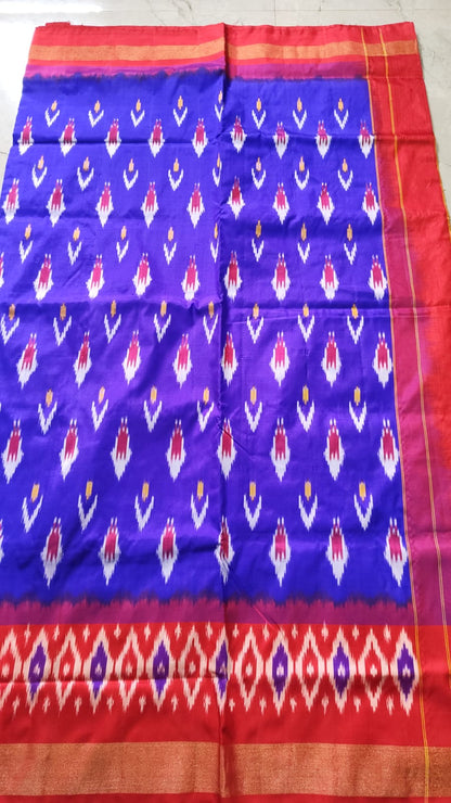 Handcrafted Pure Pochampally Ikat Silk Saree with Blouse Piece