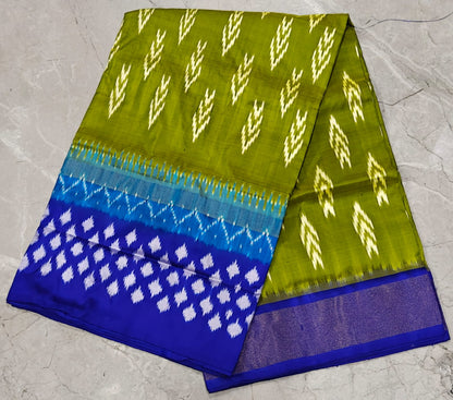 Handcrafted Pure Pochampally Ikat Silk Saree with Blouse Piece