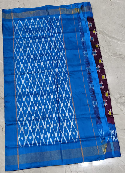 Handcrafted Pure Pochampally Ikat Silk Saree with Blouse Piece