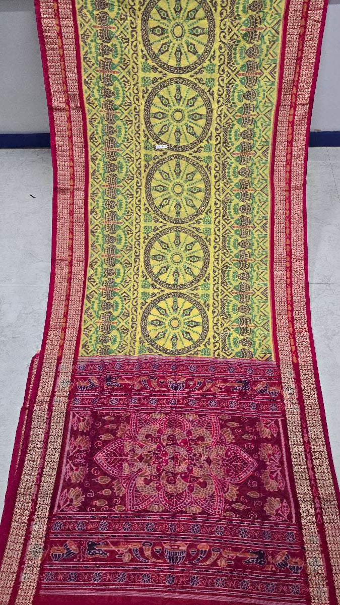 Cotton silk mix combination sambalpuri bapta pata saree
