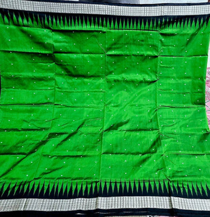 Mulberry silk green and black color mini buti