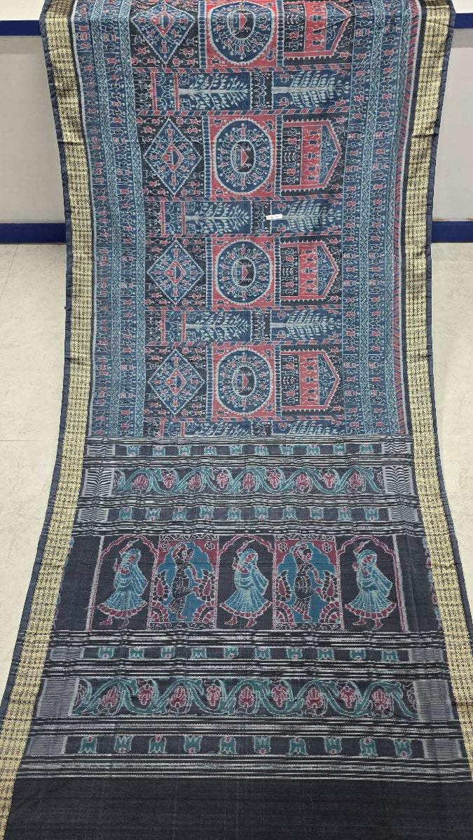 Cotton silk mix combination sambalpuri bapta pata saree
