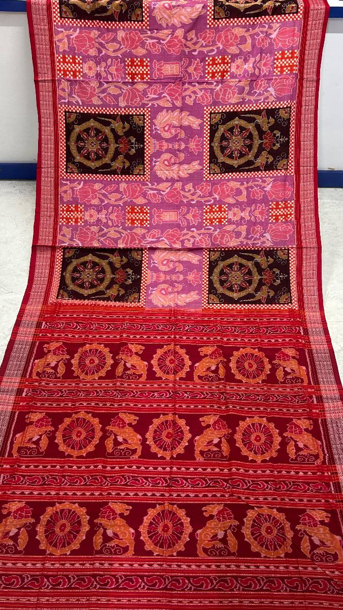 Sambalpuri pink and black combinations pasapali desing