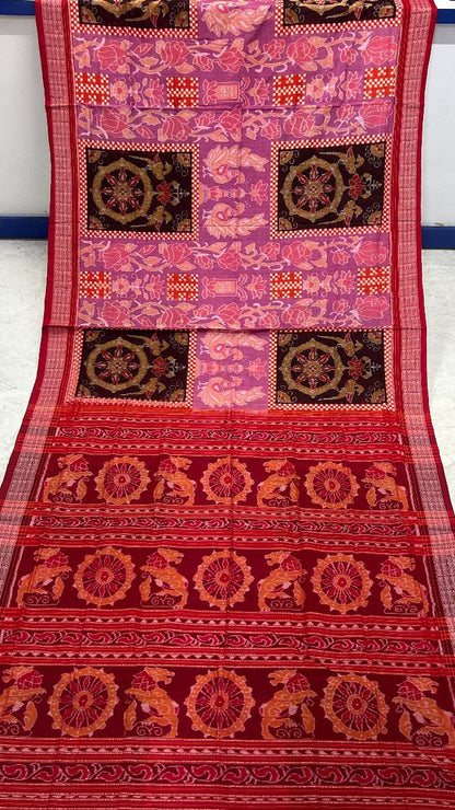 Sambalpuri pink and black combinations pasapali desing