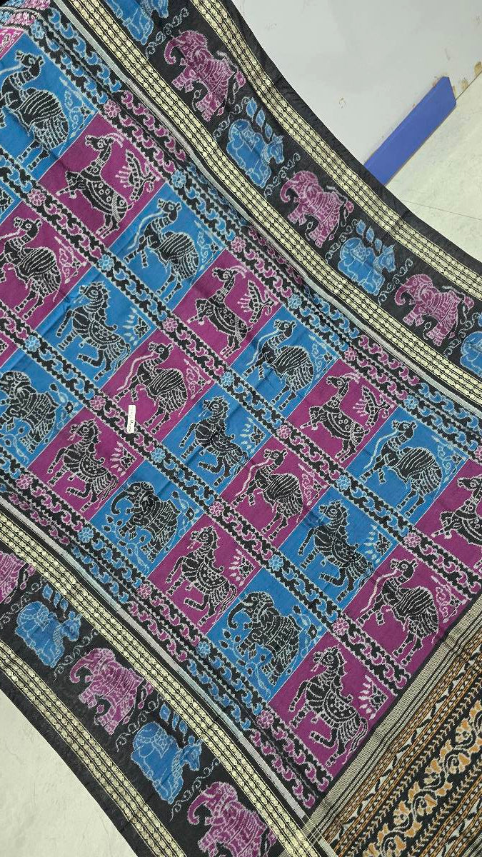 Cotton and silk combination sambalpuri bapta pata saree