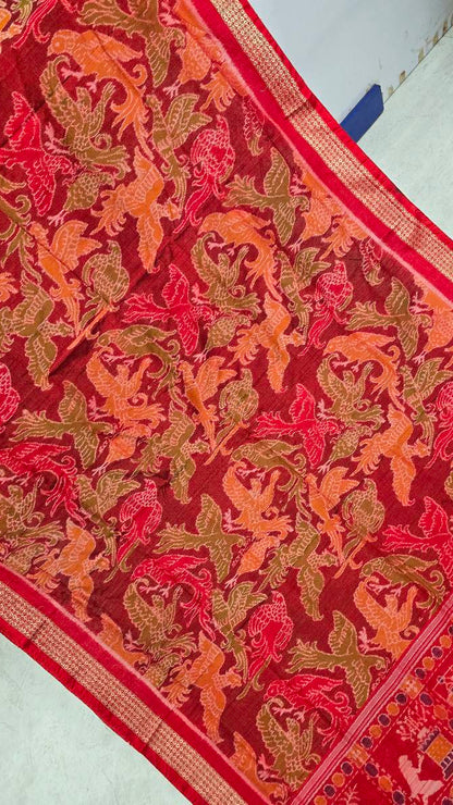 Cotton and silk combination sambalpuri bapta pata saree