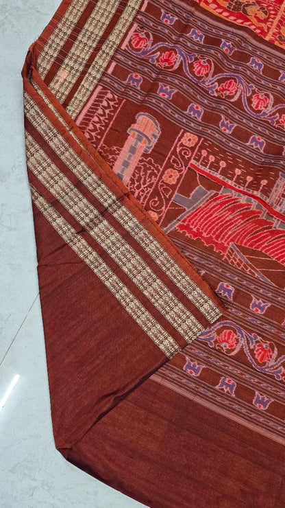 Cotton silk mix combination sambalpuri bapta pata saree