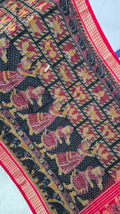 Cotton and silk combination sambalpuri bapta pata saree