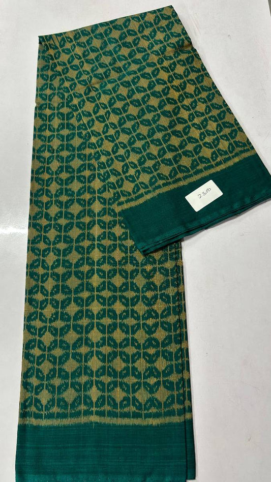Green and yellow colour Sambalpuri dress desing only top cotton