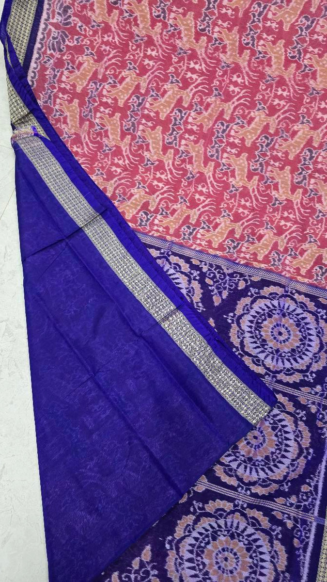 Cotton silk mix combination sambalpuri bapta pata saree