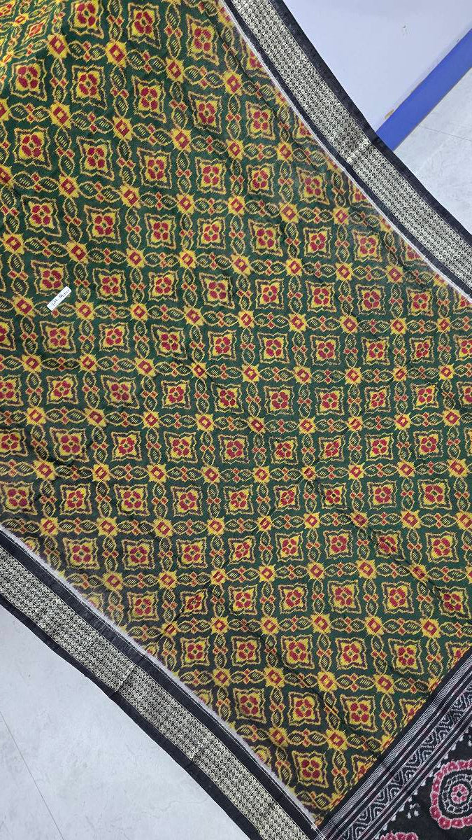 Cotton silk mix combination sambalpuri bapta pata saree