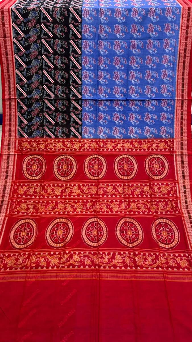 Half half desing pasapali Sambalpuri saree