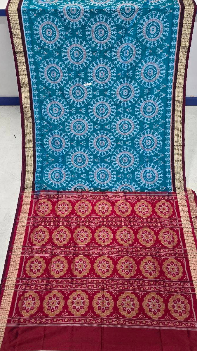 Cotton silk mix combination sambalpuri bapta pata saree