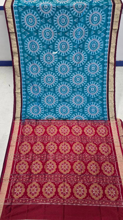 Cotton silk mix combination sambalpuri bapta pata saree