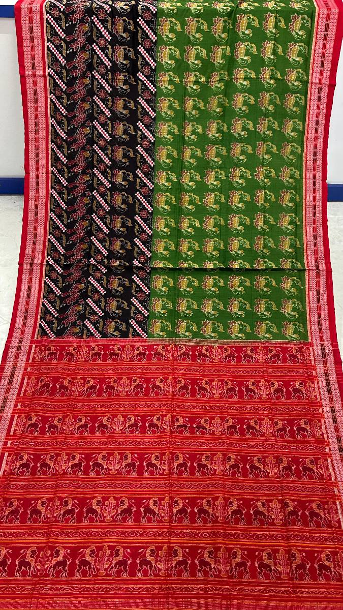 Half half desing Sambalpuri pasapali saree