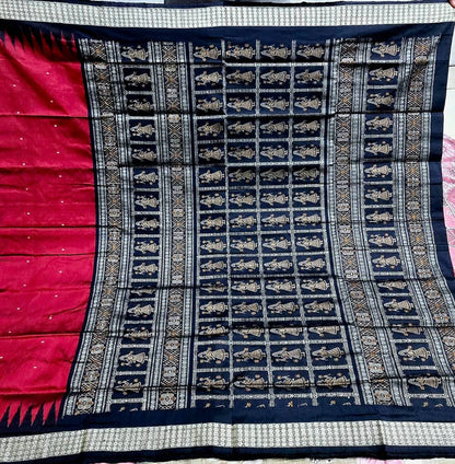 Mulberry silk maroon and black