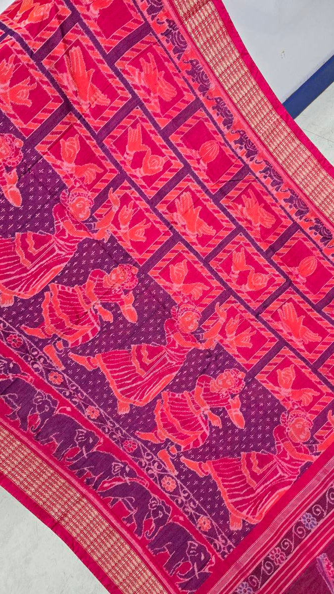 Cotton and silk combination sambalpuri bapta bapta pata saree