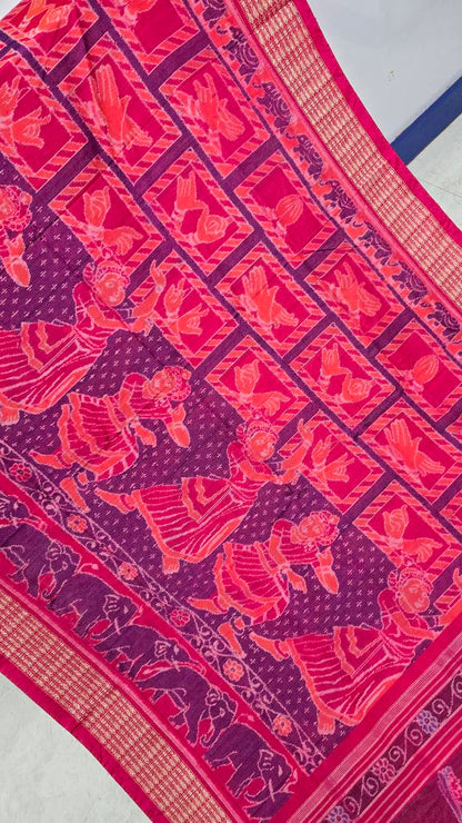 Cotton and silk combination sambalpuri bapta bapta pata saree