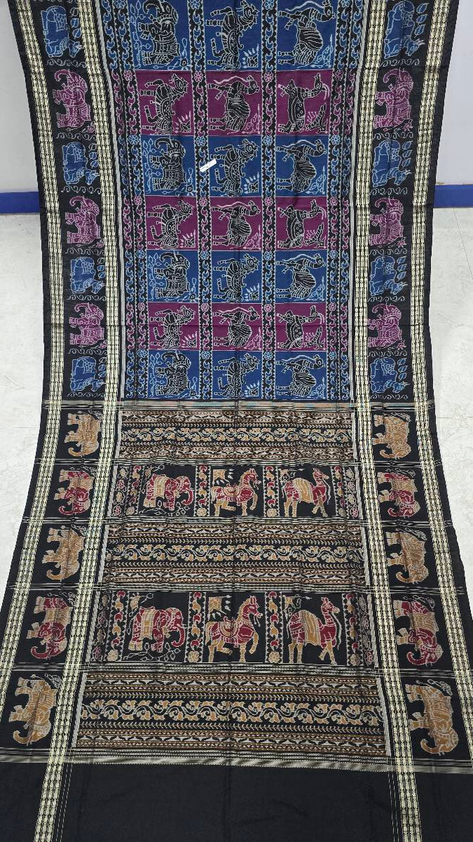 Cotton and silk combination sambalpuri bapta pata saree