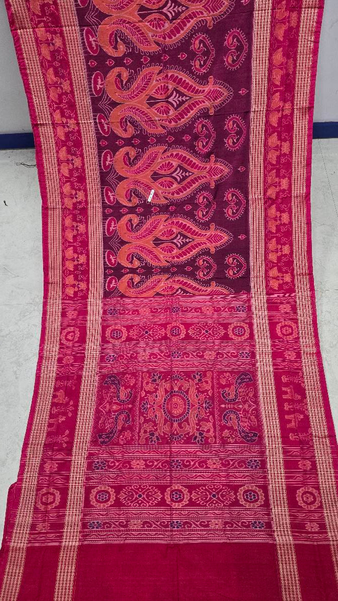 Cotton silk mix combination sambalpuri bapta pata saree