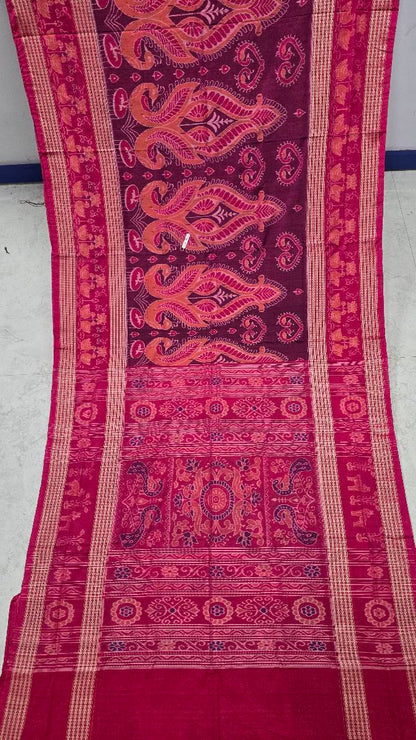 Cotton silk mix combination sambalpuri bapta pata saree