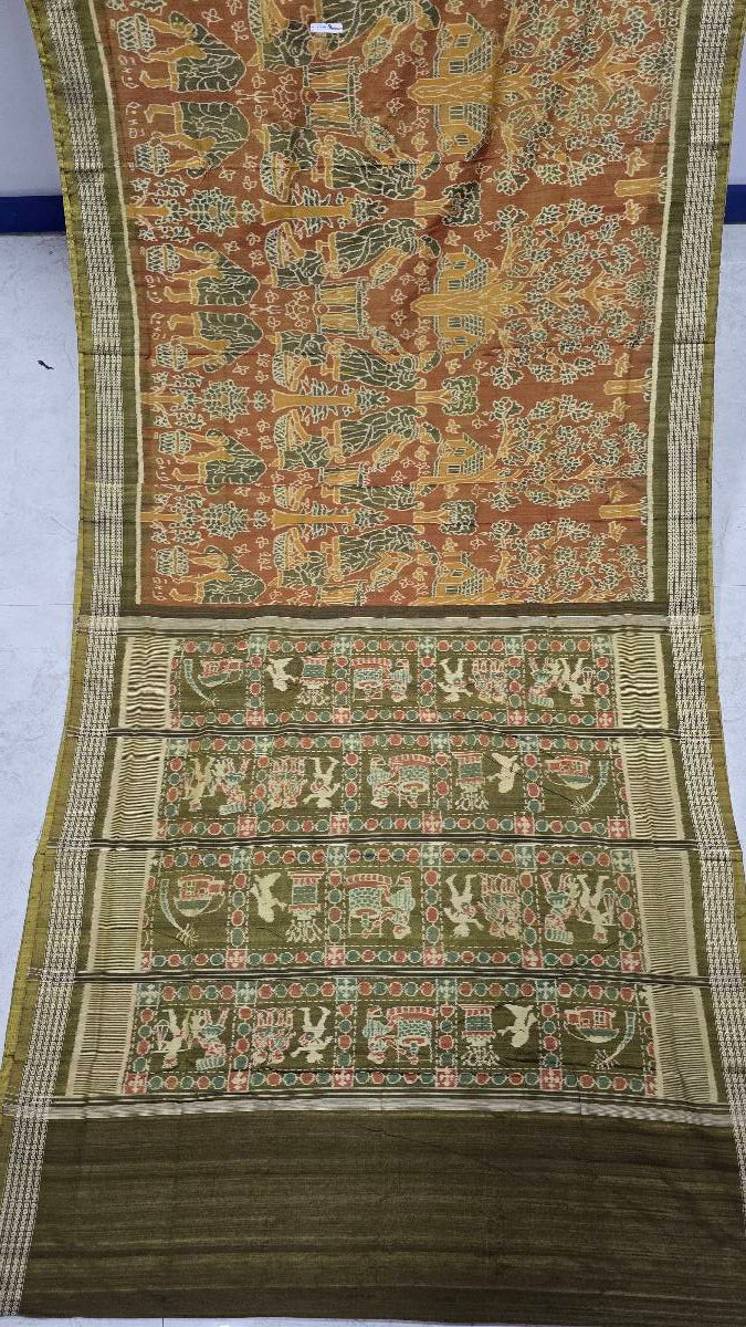 Cotton silk mix combination sambalpuri bapta pata saree
