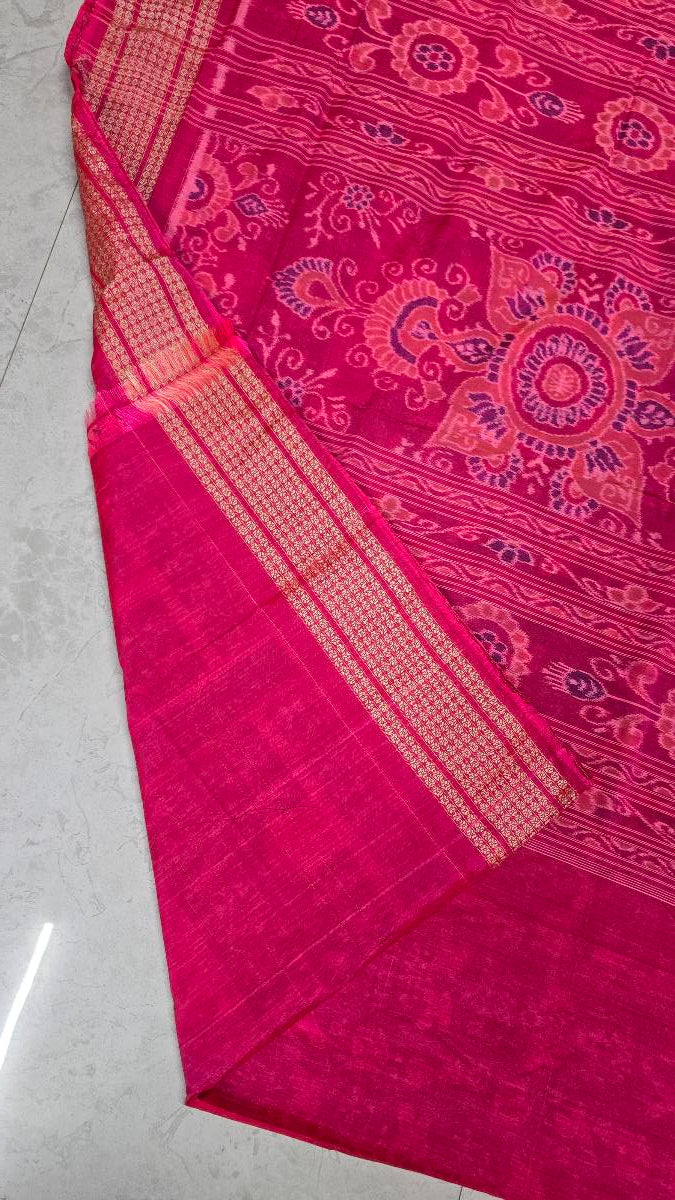 Cotton silk mix combination sambalpuri bapta pata saree