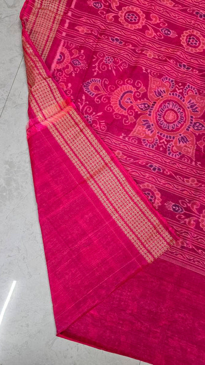 Cotton silk mix combination sambalpuri bapta pata saree