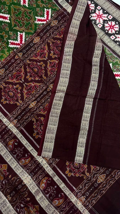 Maroon and black combination body and border totally work pasapali with blouse