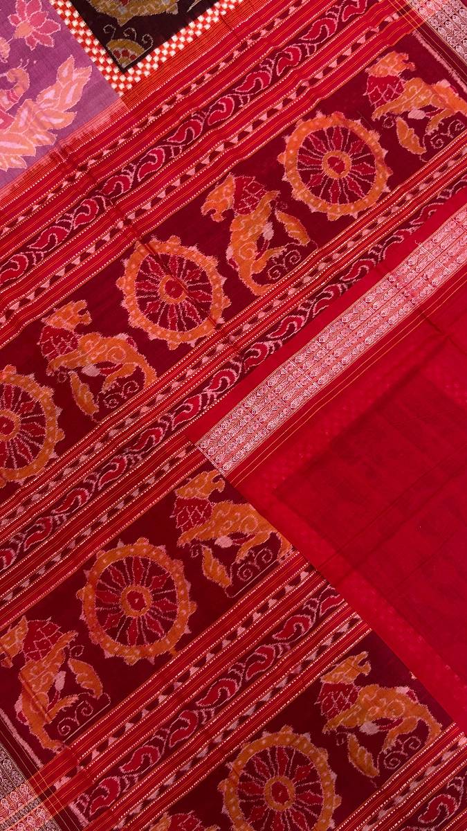 Sambalpuri pink and black combinations pasapali desing