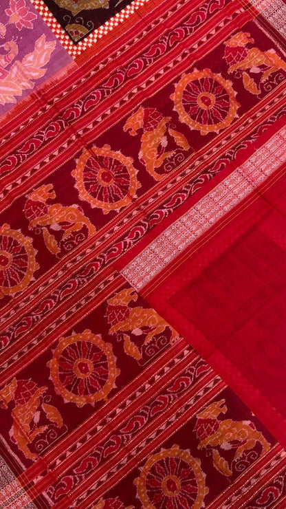 Sambalpuri pink and black combinations pasapali desing