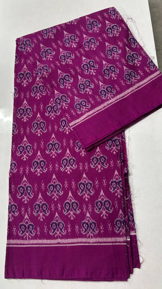 Magenta colour Sambalpuri cotton dress desing only top