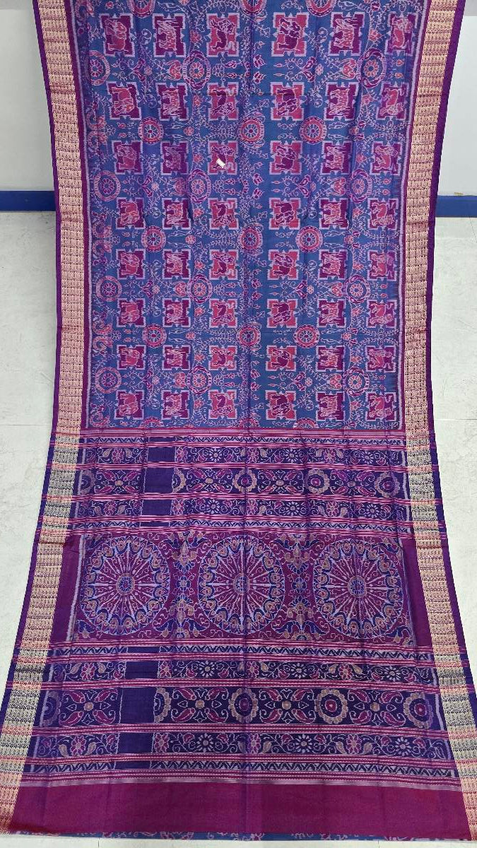 Cotton silk mix combination sambalpuri bapta pata saree