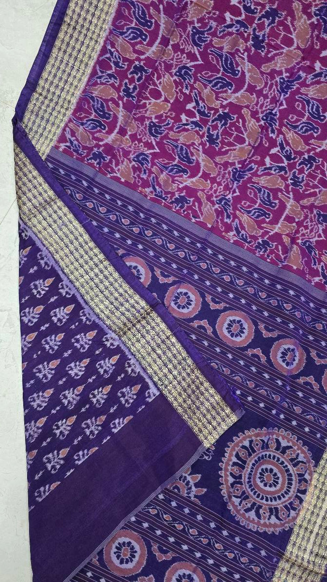 Sambalpuri bapta pata saree cotton and silk mix combination