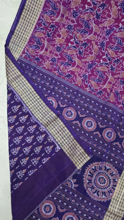 Sambalpuri bapta pata saree cotton and silk mix combination