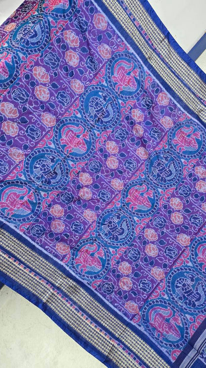 Cotton silk mix combination sambalpuri bapta pata saree