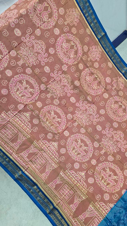 Sambalpuri handloom original half tissue pata saree