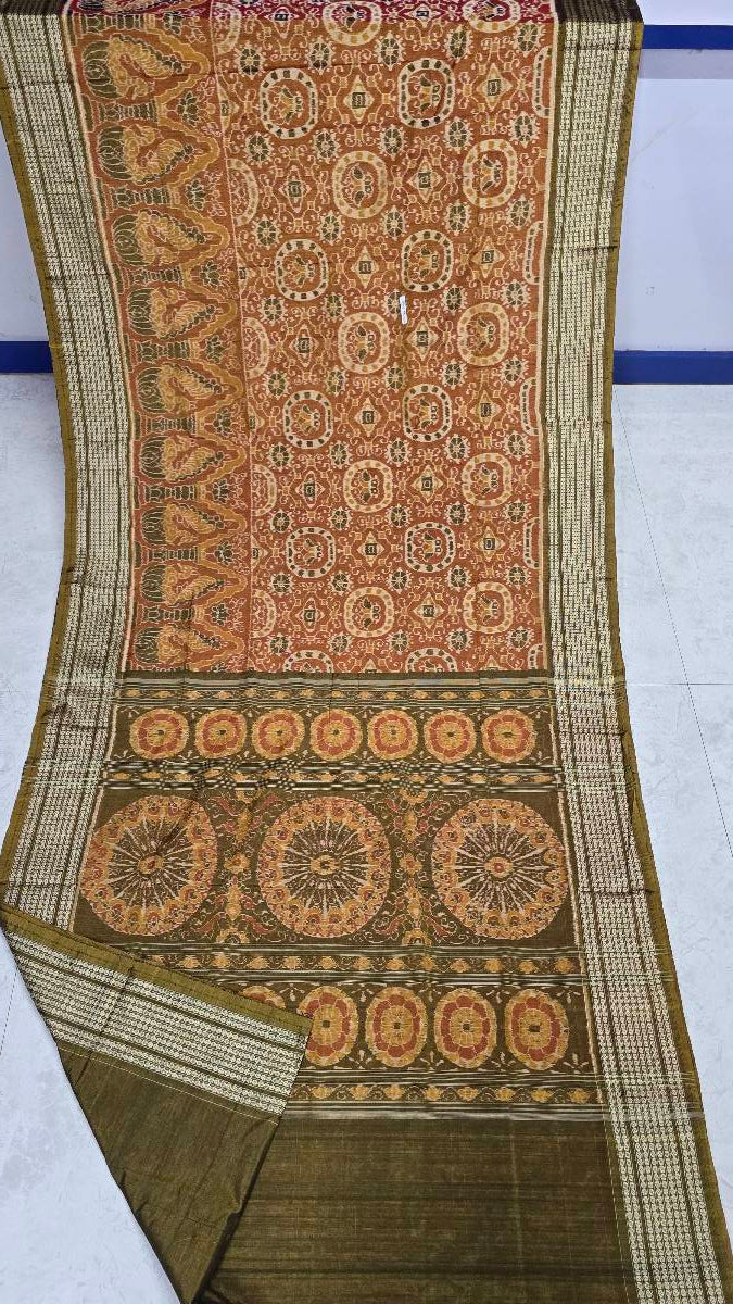 Cotton silk mix combination sambalpuri bapta pata saree
