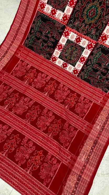 Box desing black and red combinations Sambalpuri pasapali desing