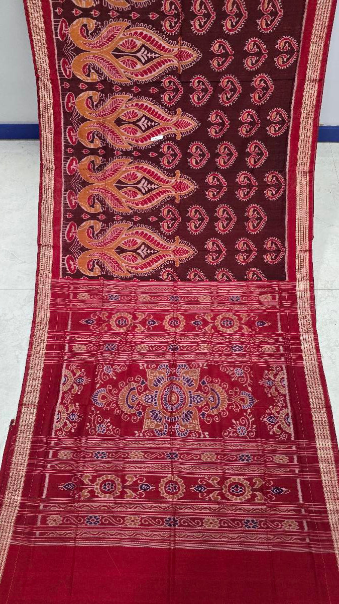 Cotton silk mix combination sambalpuri bapta pata saree