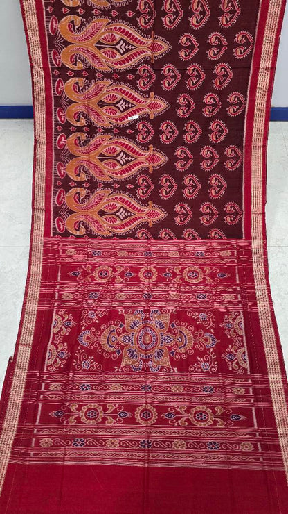 Cotton silk mix combination sambalpuri bapta pata saree