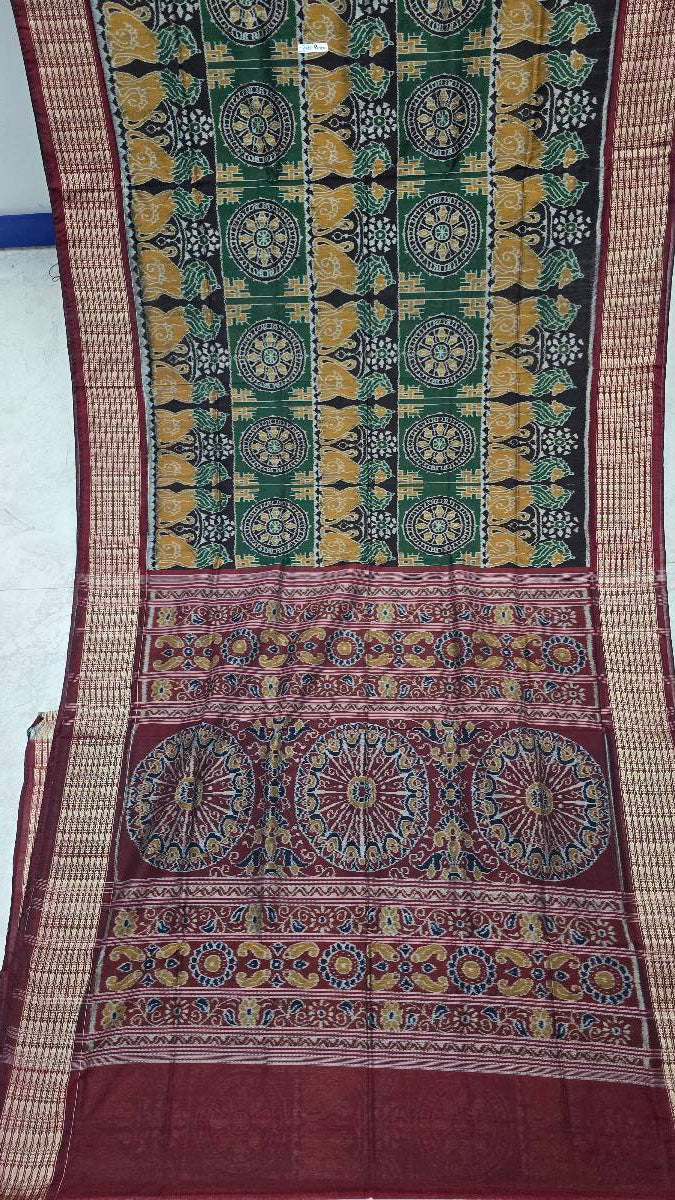 Cotton silk mix combination sambalpuri bapta pata saree