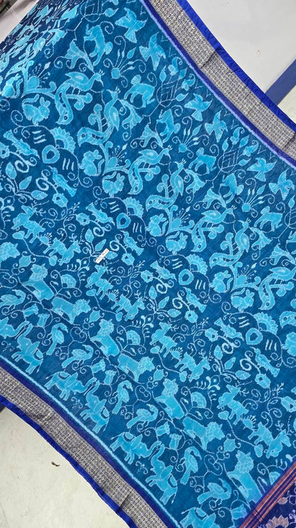 Cotton and silk combination sambalpuri bapta pata