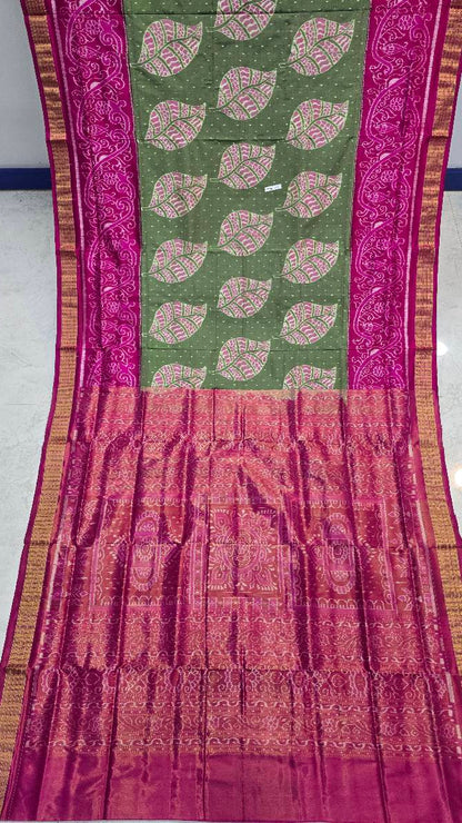 Sambalpuri handloom original half tissue pata saree
