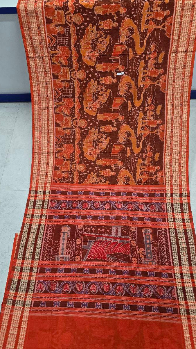 Cotton and silk combination sambalpuri bapta pata saree