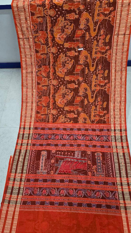 Cotton and silk combination sambalpuri bapta pata saree