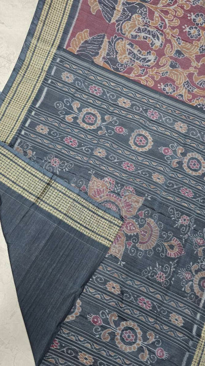 Cotton and silk combination sambalpuri bapta pata saree